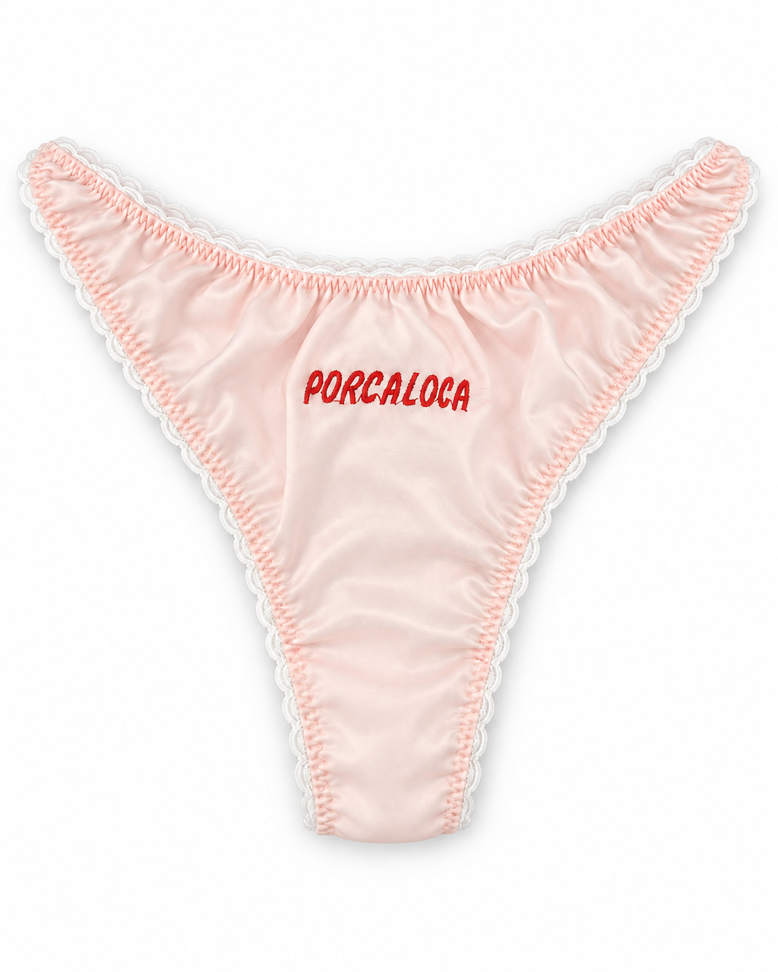 Mutanda arricciata PORCALOCA rosa chiaro — immagine e-commerce su sfondo bianco