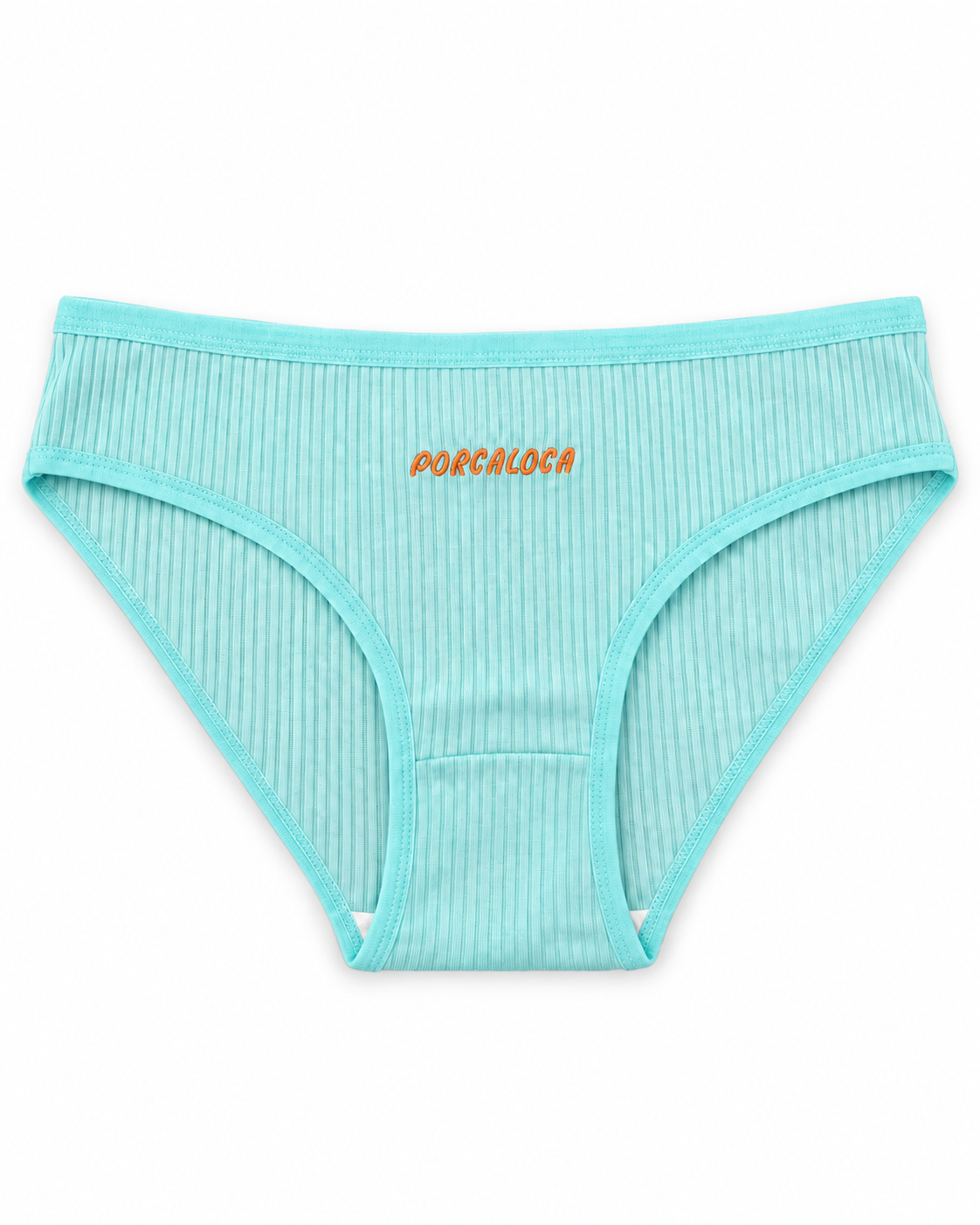 Mutanda a costine PORCALOCA verde acqua — immagine e-commerce su sfondo bianco