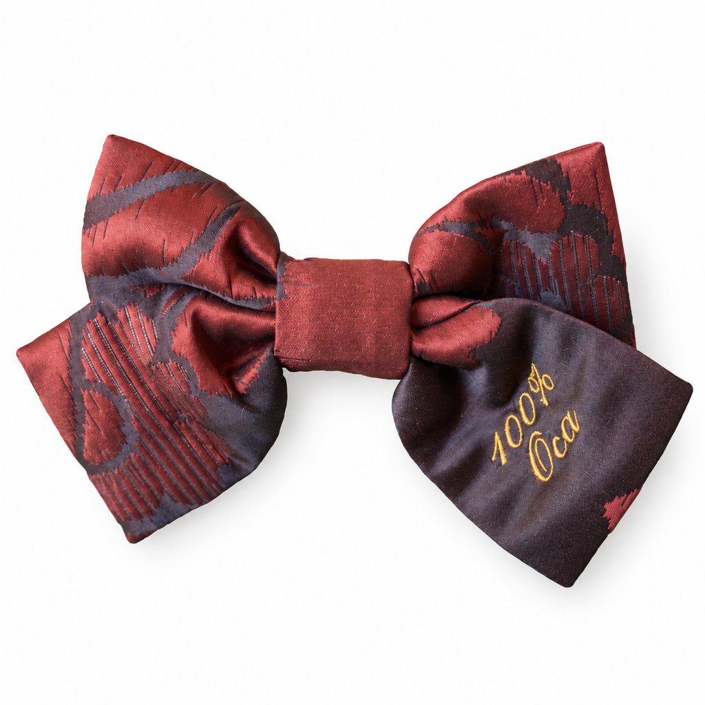 Fiocco Broccato bordeaux — 100% Oca — fronte del pezzo unico