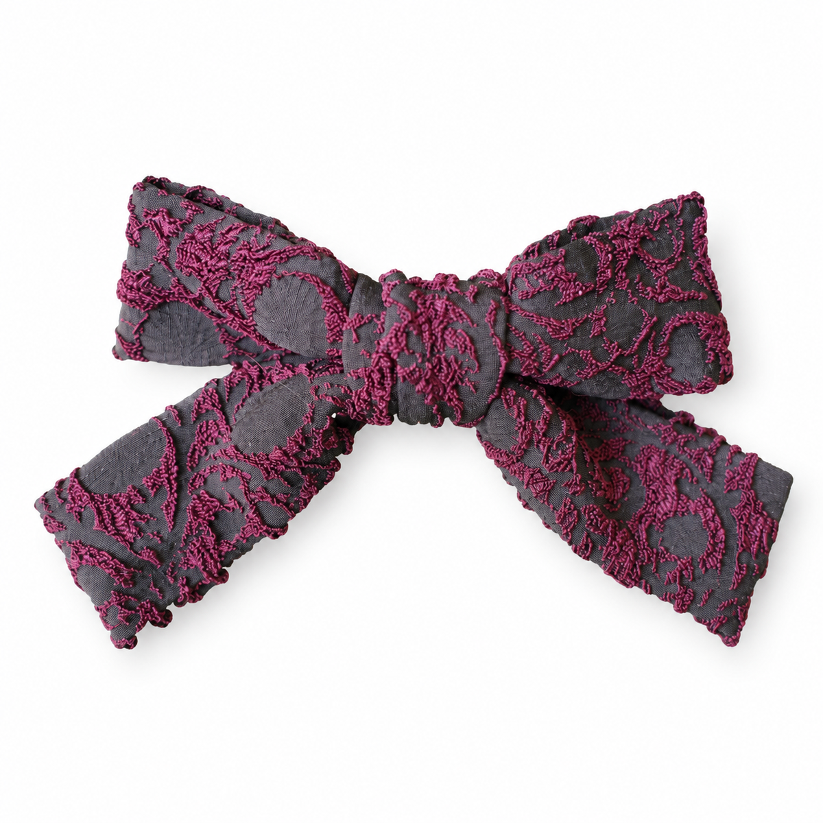 Fiocco Broccato bordeaux e nero — fronte del pezzo unico