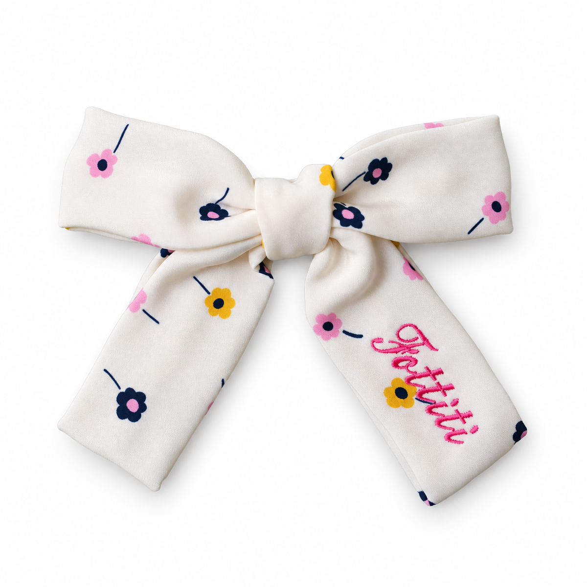 Fiocco Cotone bianco a fiori — Fottiti — fronte del pezzo unico